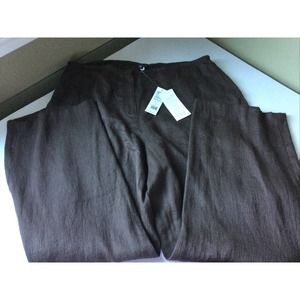 $178 EIleen Fisher LINEN LUXE pant brown L New